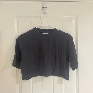 Top Shop Cropped Black Tee